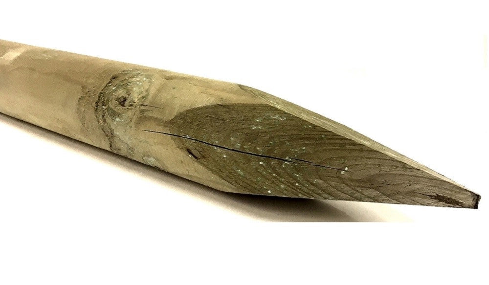 10PZ. PALO PALI IN LEGNO DI PINO IMPREGNATI CON PUNTA CM.12X200