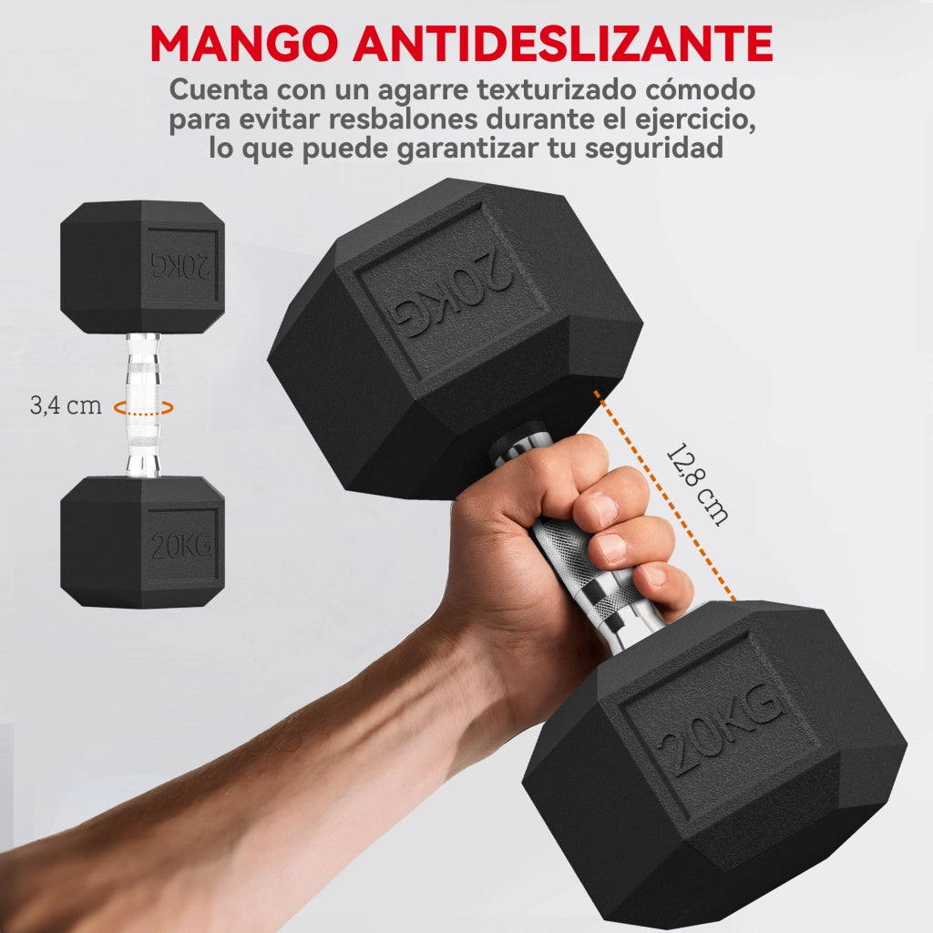 Mancuerna Esagonale 20 kg ¨C Zephmum ¨C Nero