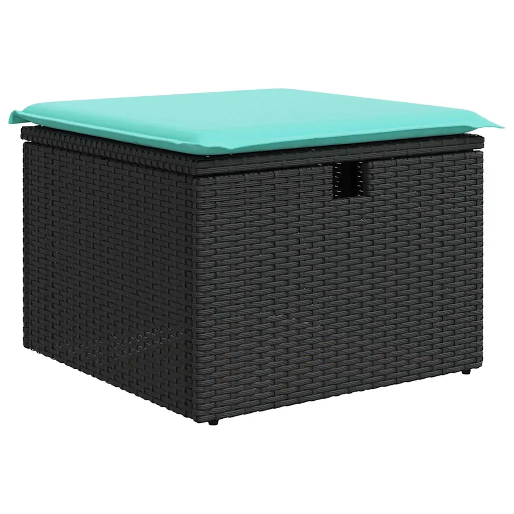 Set Divano da Giardino 7 pcs Nero polyrattan 3361305