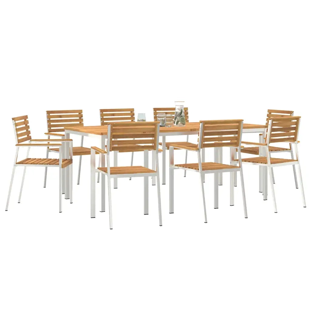 Set da Pranzo per Giardino 9 pcs Legno di Acacia Massello 3334780