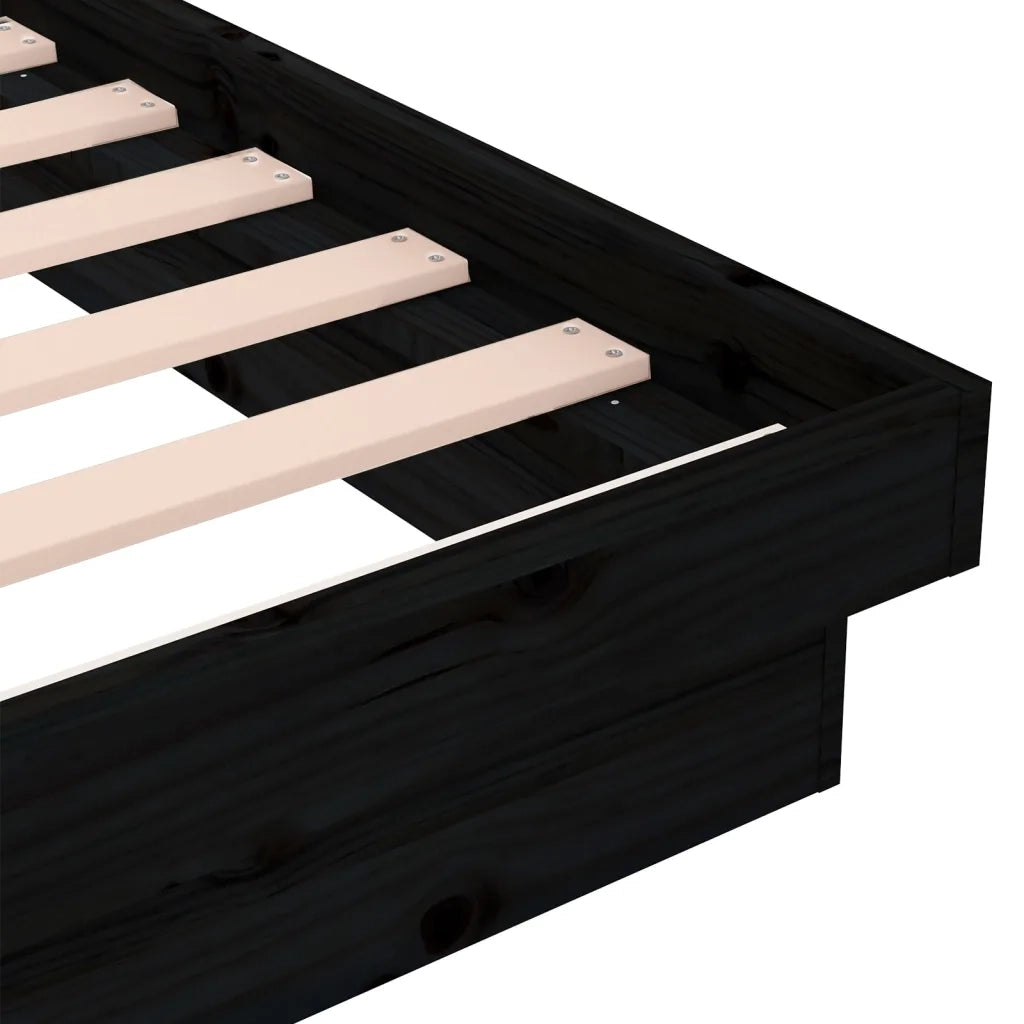 Giroletto Nero in Legno Massello 140x190 cm 819956