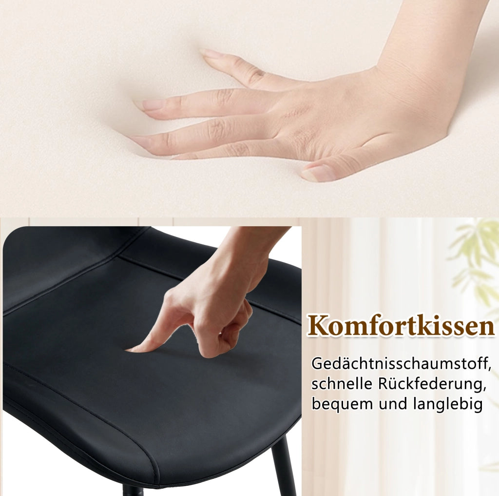 Set tavolo rotondo Ø100 cm con inserti in vetro, marrone/nero