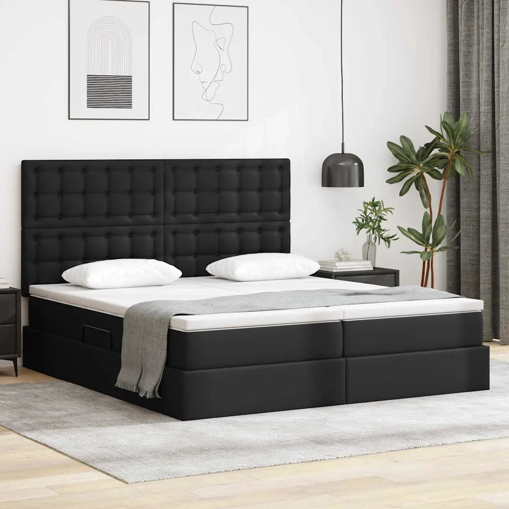 Letto con contenitore e materasso Nero 180 x 200 cm 3372177