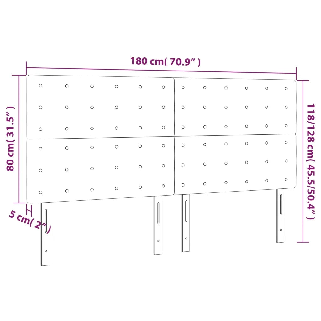 Testiera | Testata a LED GrigioScuro 180x5x118/128cm inTessuto