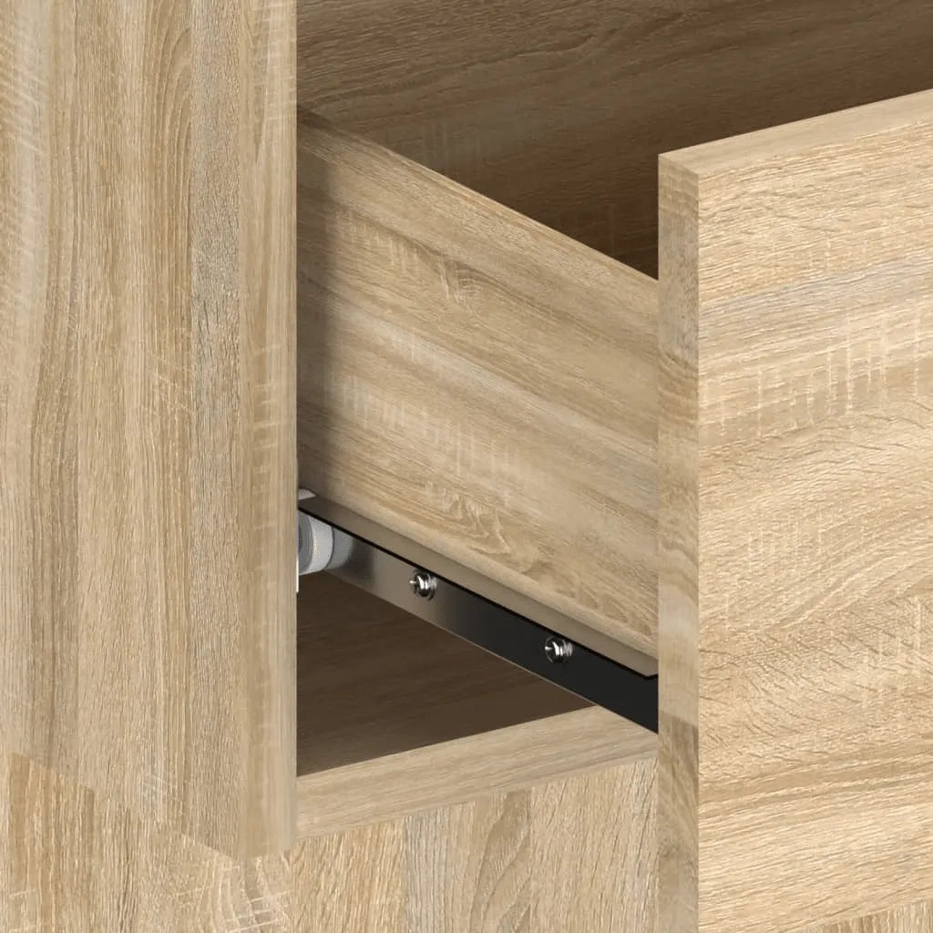 Testiera | Testata Letto con Comodini in Legno Multistrato Rovere Sonoma