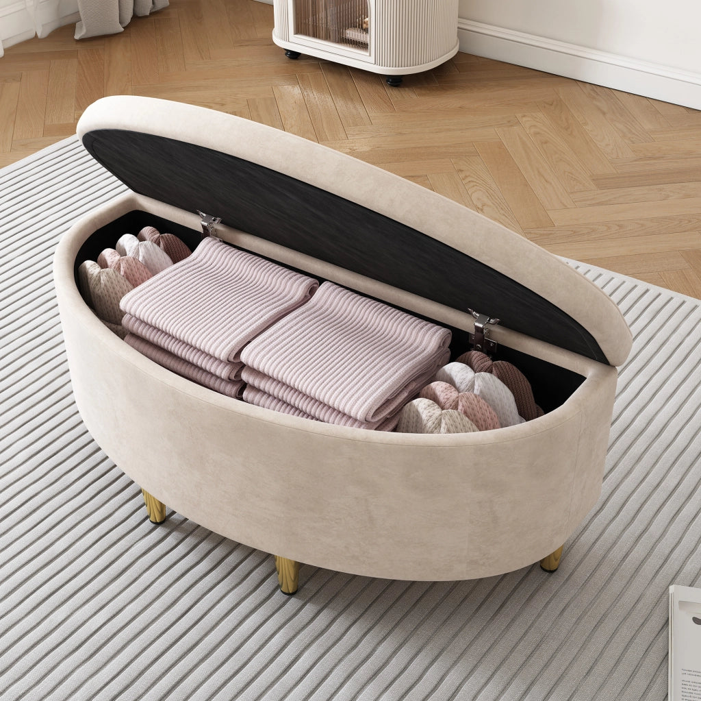 Letto imbottito in velluto beige 90 x 200 cm con testiera regolabile