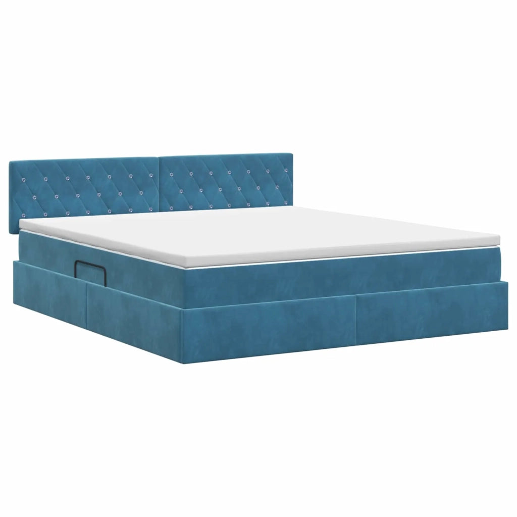 Letto con Contenitore Blu Scuro 180 x 200 cm Velluto 3458767