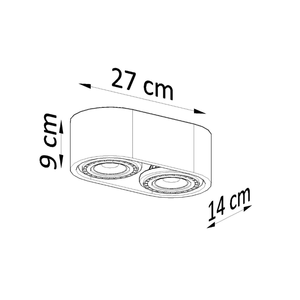 Lampada da soffitto Persian Indigo Basic grigio cemento 2x10W LED GU10 IP20