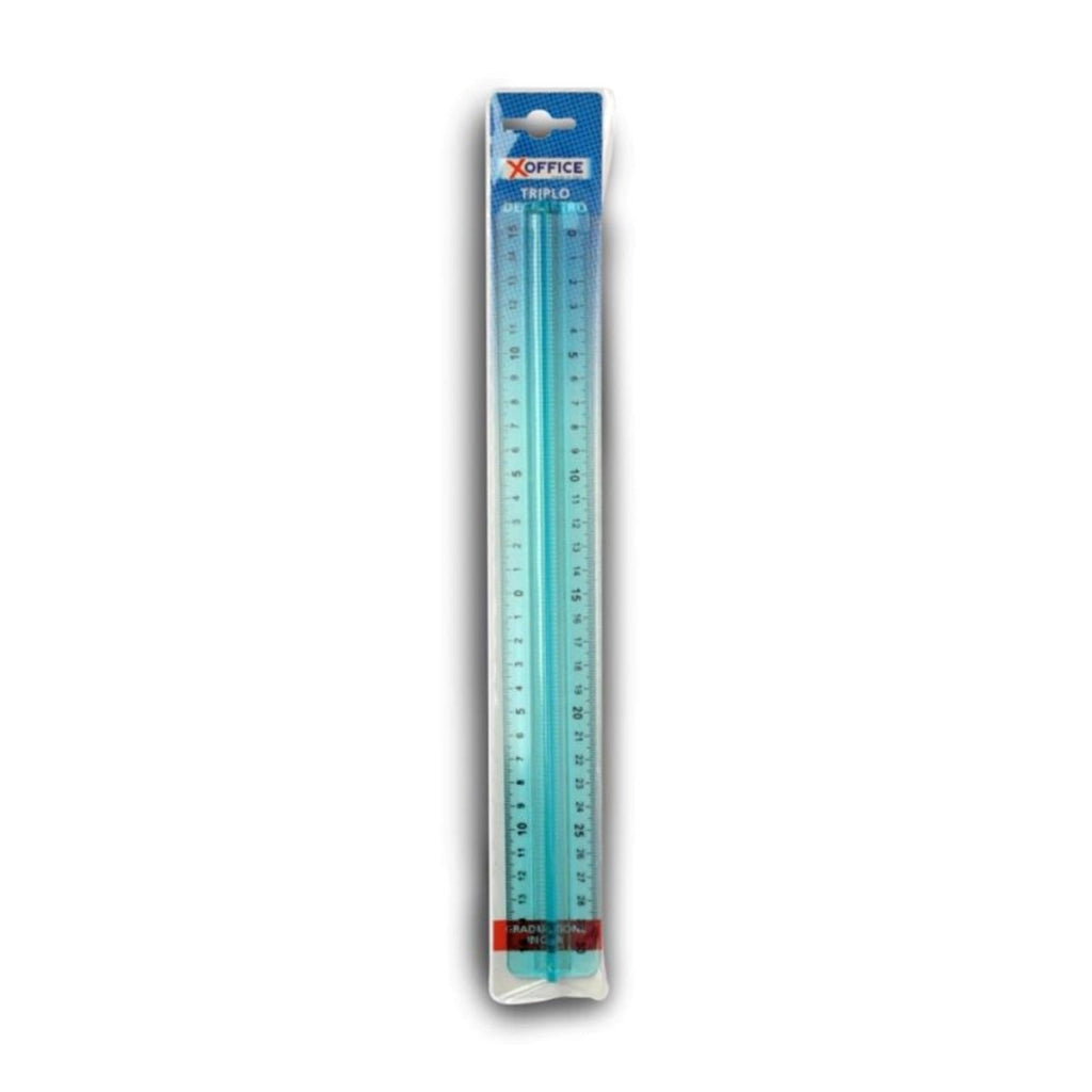 RIGHELLO DECIMETRO TRIPLO 30CM CON MANICO SCUOLA DISEGNO TECNICO