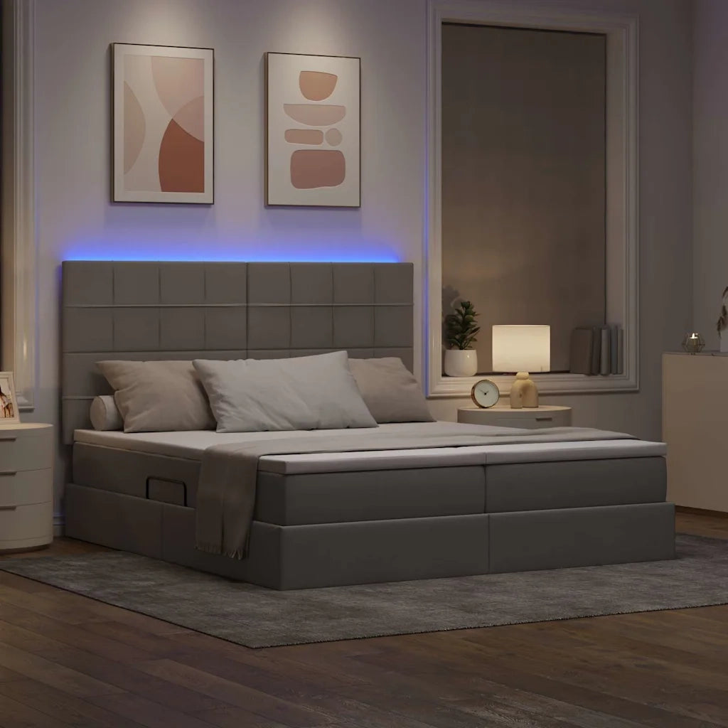 Letto con luci a strisce a LED Talpa 180 x 200 cm Tessuto