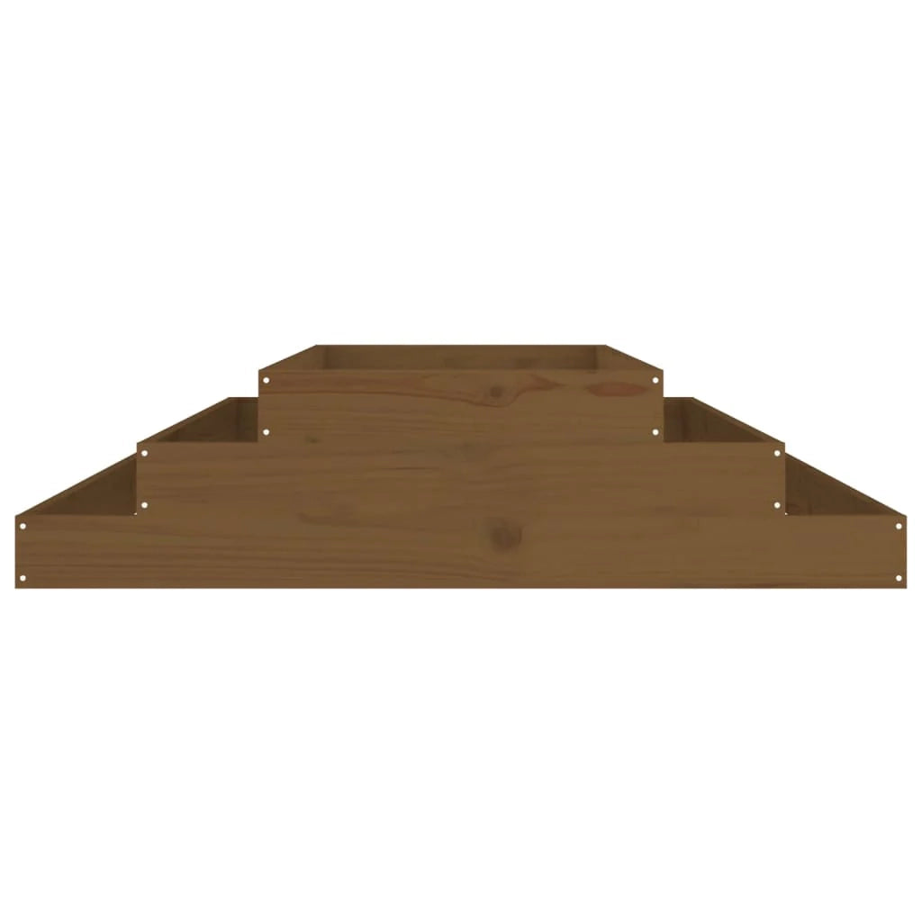 Fioriera rialzata per piante fiori terrazza giardino 110 x 110 x 27 cm legno massello di pino marrone 02_0037312