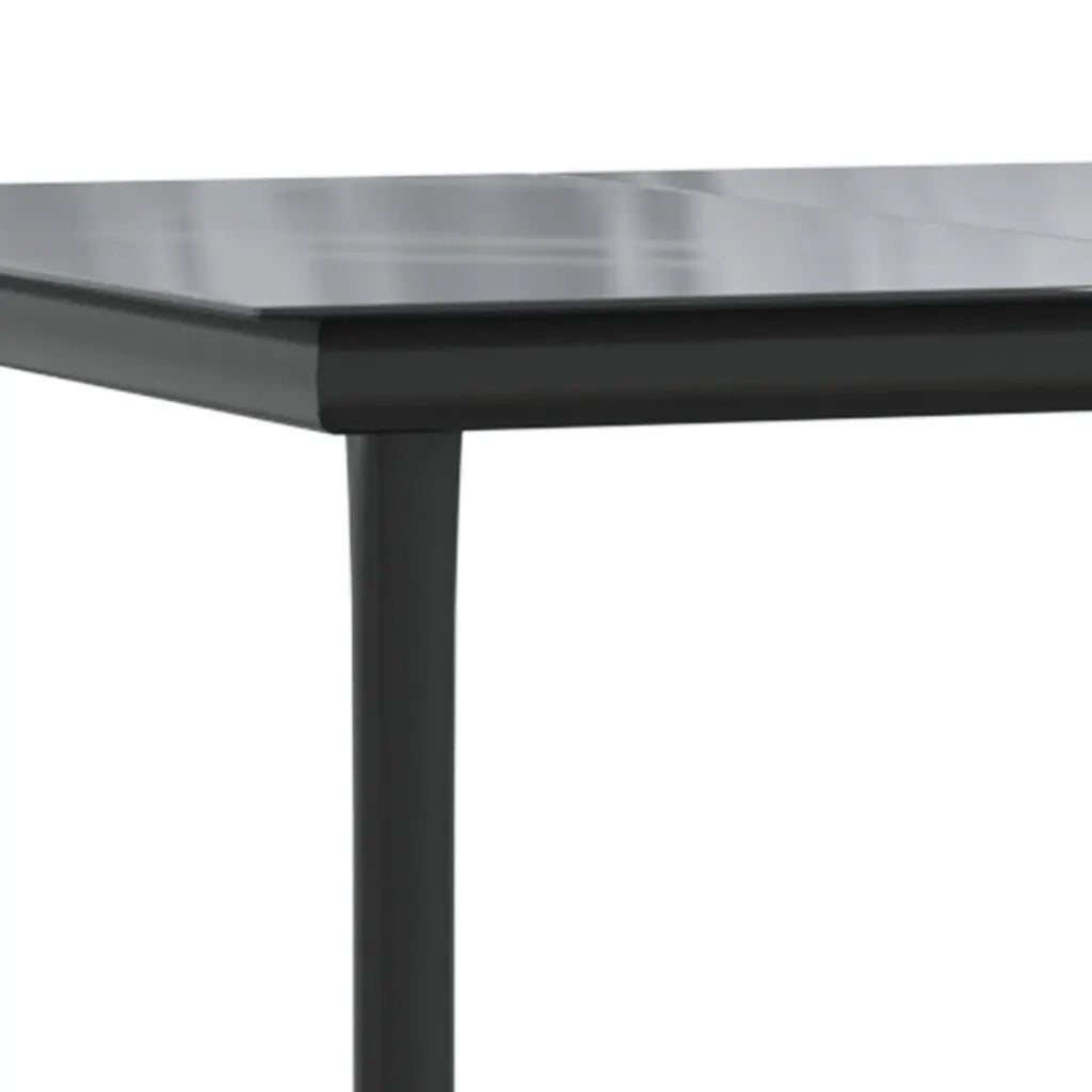 Set da Pranzo Giardino 7pz Nero e Grigio con Cuscini Polyrattan 3185180