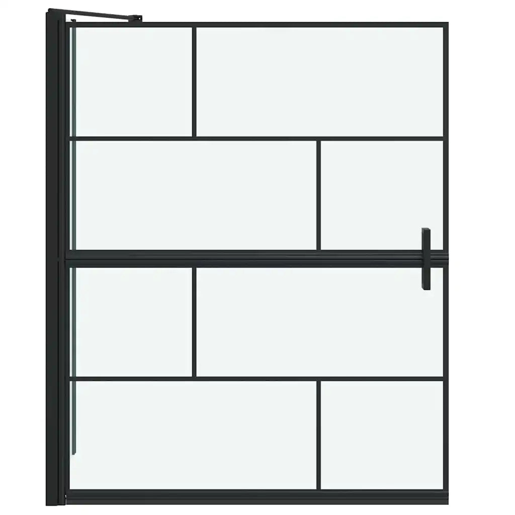 Schermo per Bagno e Doccia Nero e trasparente 116 x 68 x 128 cm
