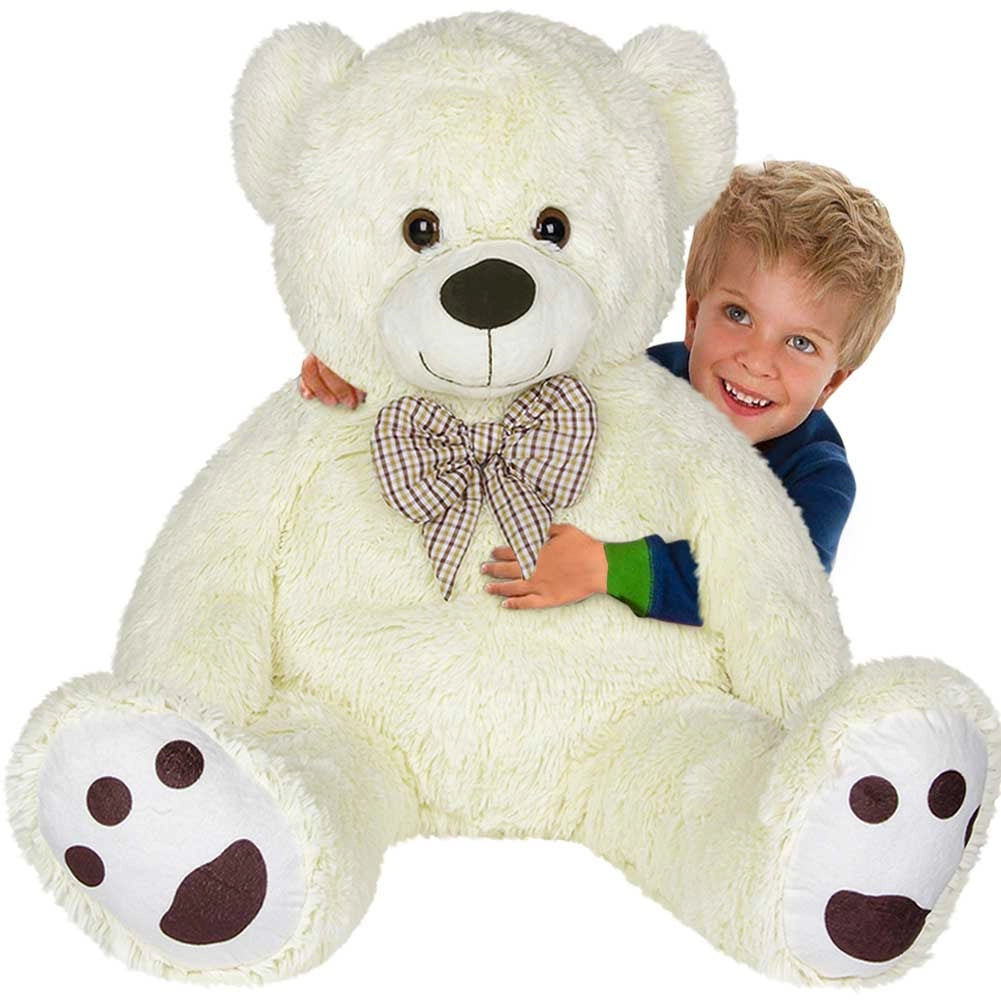 Peluche Orso Gigante XXL Alto 150cm Pupazzo Bambini Orsacchiotto Morbido Crema