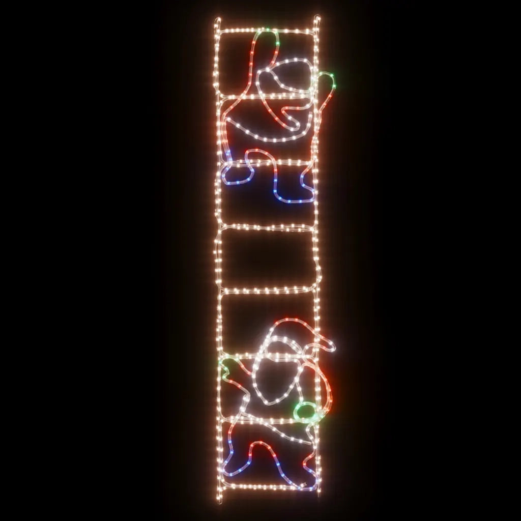 Figura Pieghevole Babbo Natale su Scala con 552 LED-Luci decorative natalizie 50x200 cm