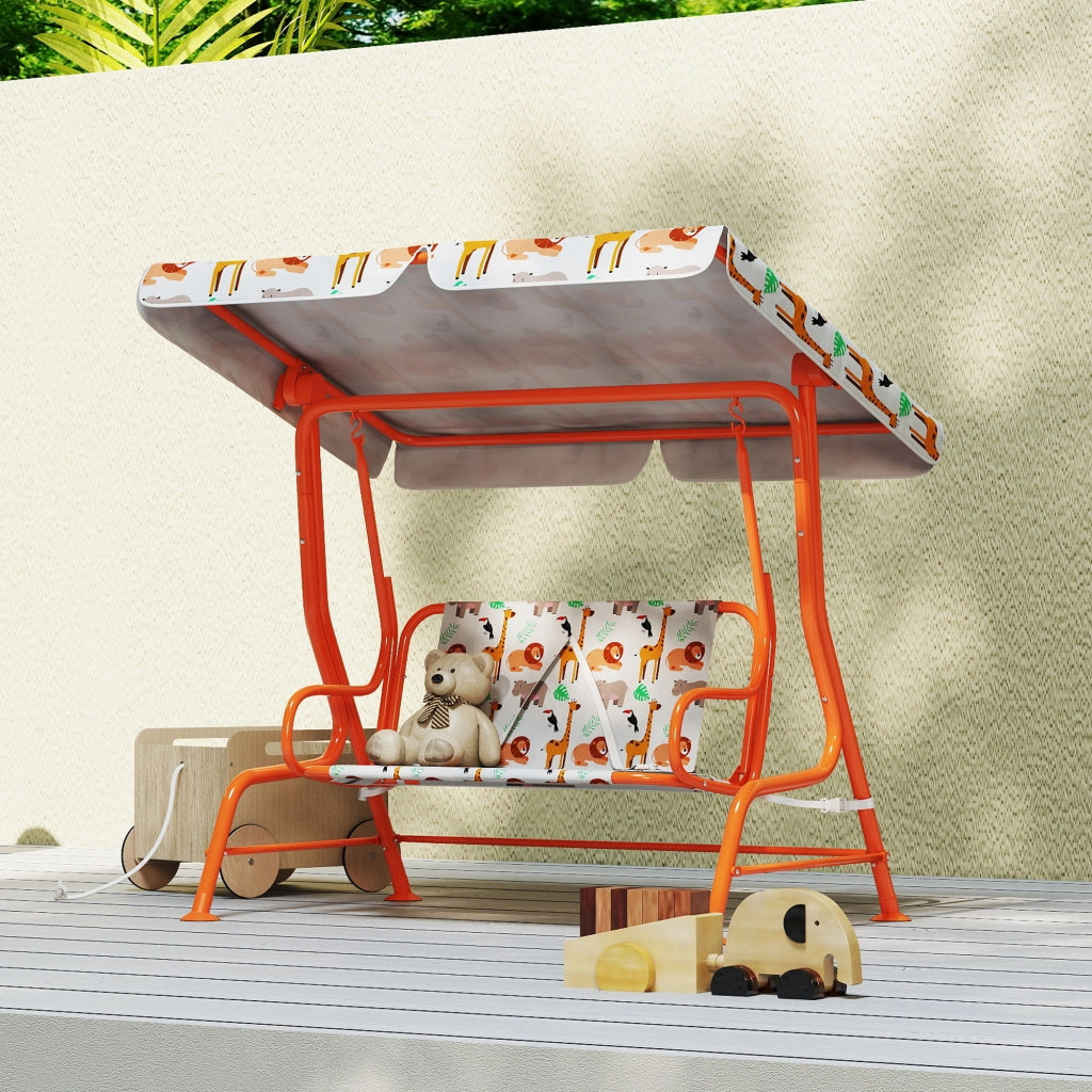 Dondolo per Bambini 2 Posti ¨C zephmum ¨C Arancione 112x75x120cm