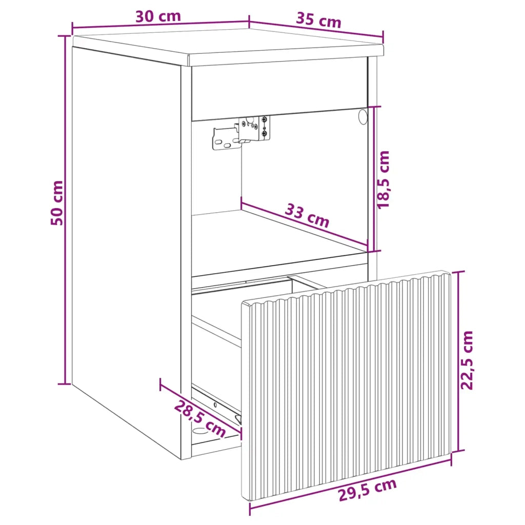 Mobile da Bagno | Armadio da bagno Sonoma grigio 30 x 35 x 50 cm
