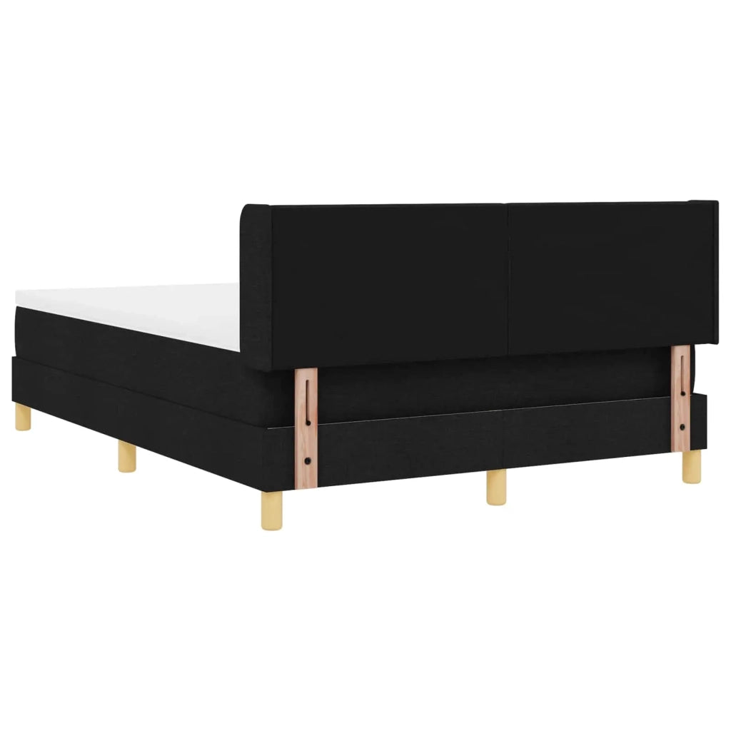 Letto a molle con materasso Nero 200 x 140 cm Poliestere