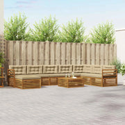 Set di divani da esterno 9 pz Naturale e Beige 3373963
