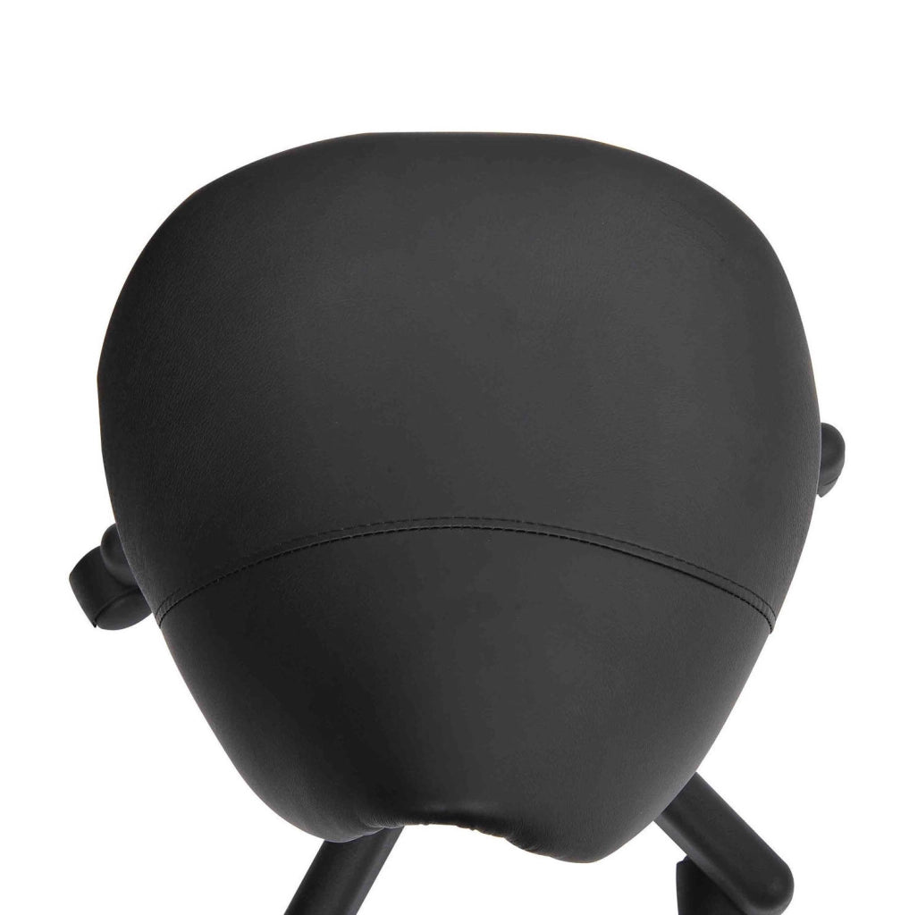 Sgabello ergonomico girevole con ruote nero