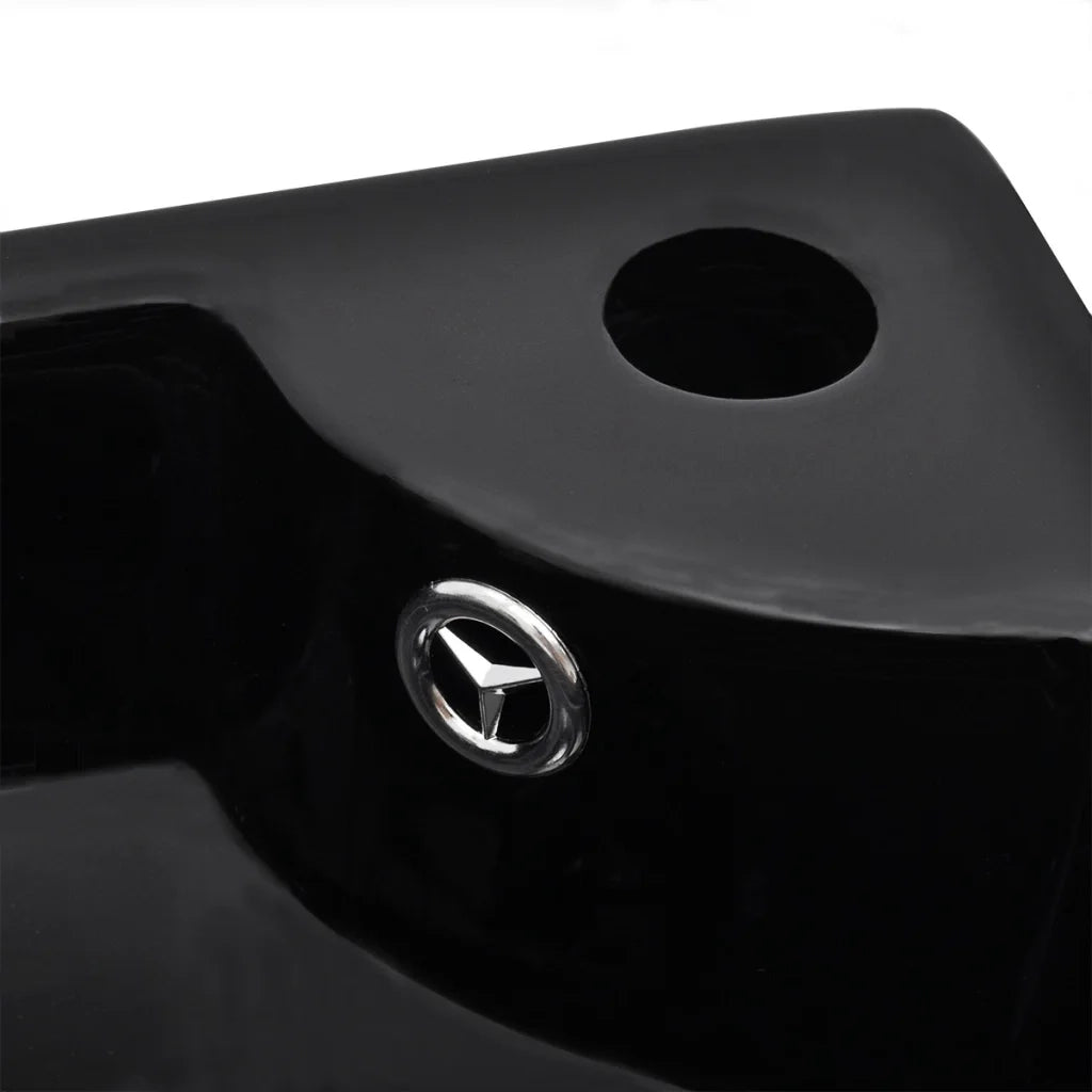 Lavandino-Lavabo con Troppopieno-Lavello 45x32x12,5 cm Nero