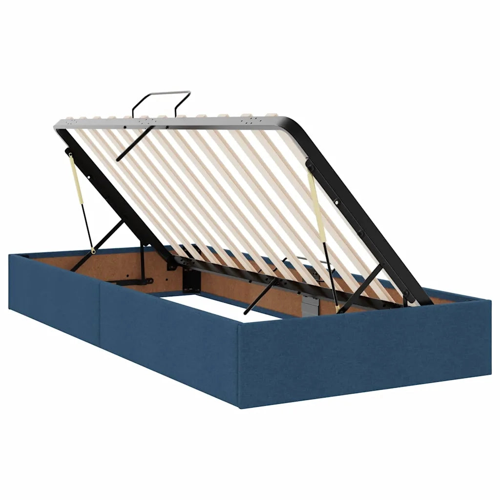 Letto con Contenitore Blu 200 x 200 cm Pelle Sintetica