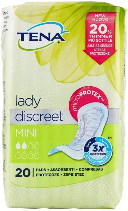 TENA LADY DISCREET MINI LIGHT IN CONFEZIONE DA 20 PEZZI
