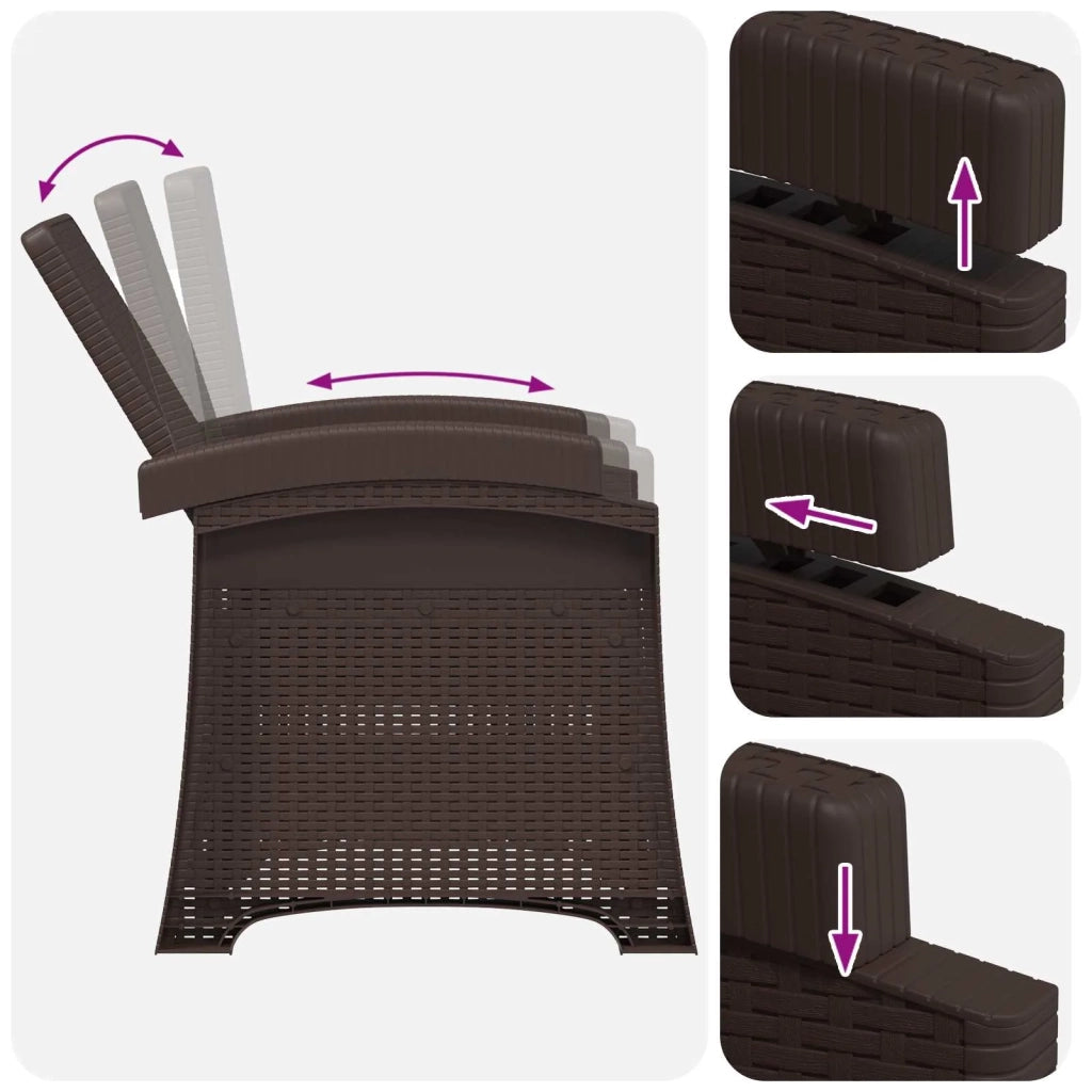 Set da Pranzo per Giardino 11 pz Marrone e Tortora PP 3430173