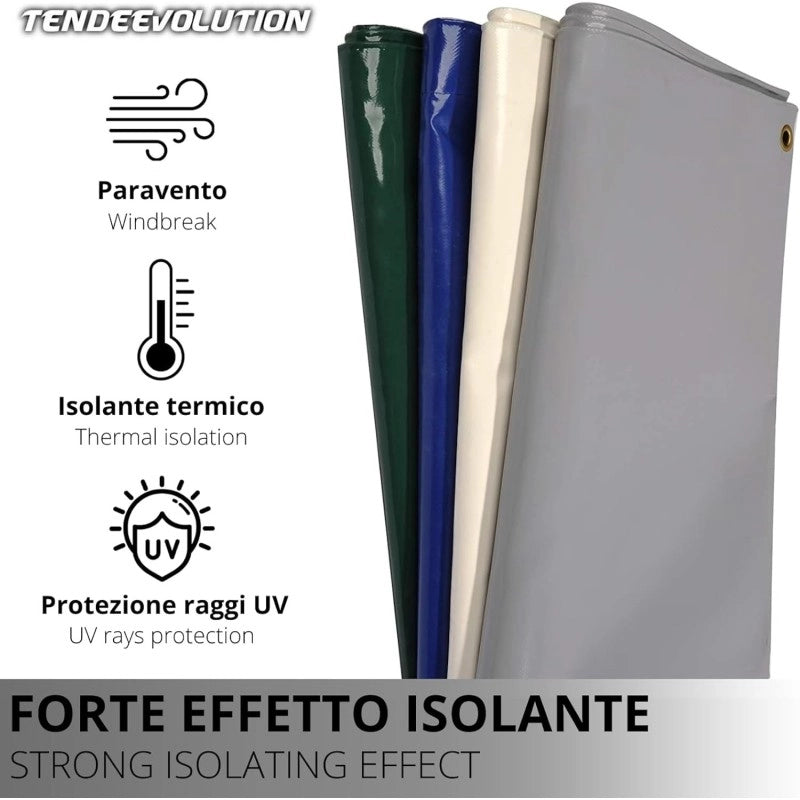 Telo PVC IGNIFUGO Impermeabile Blu | Telone Occhiellato Ogni 25CM 650g/mq | Copertura Esterna | 4x6m | Resistente Multiuso