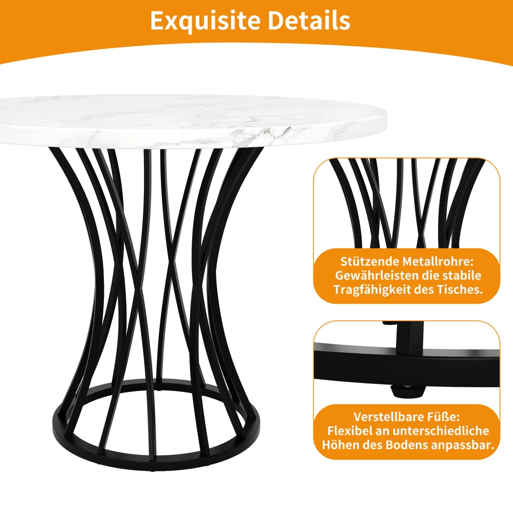 TAVOLO DA PRANZO ROTONDO 80x80x76 cm MDF Nero