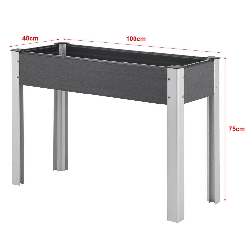 Aiuola Rialzata Beverwijk 100 x 40 x 75 cm - Grigio Scuro [en.casa]