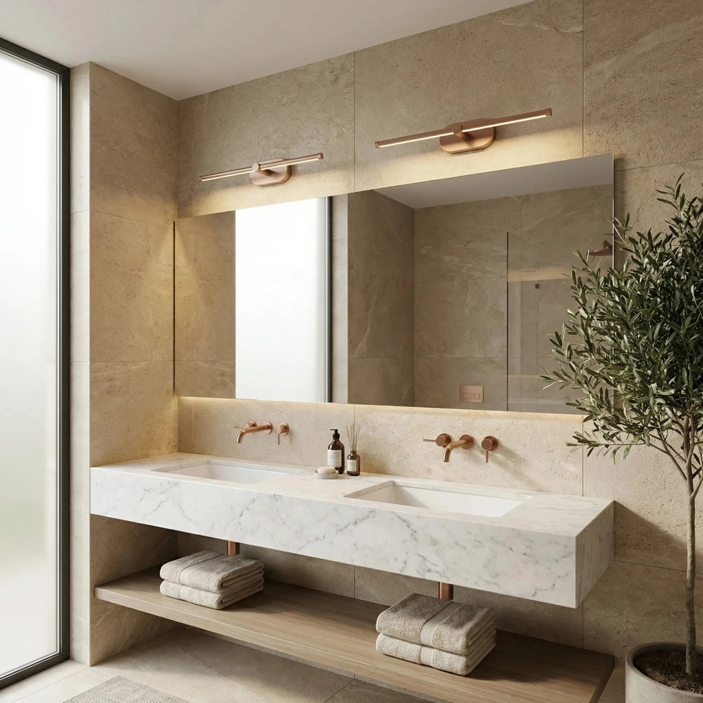 Applique Da Bagno Led APP1895-1W 40 Cm Brush Copper