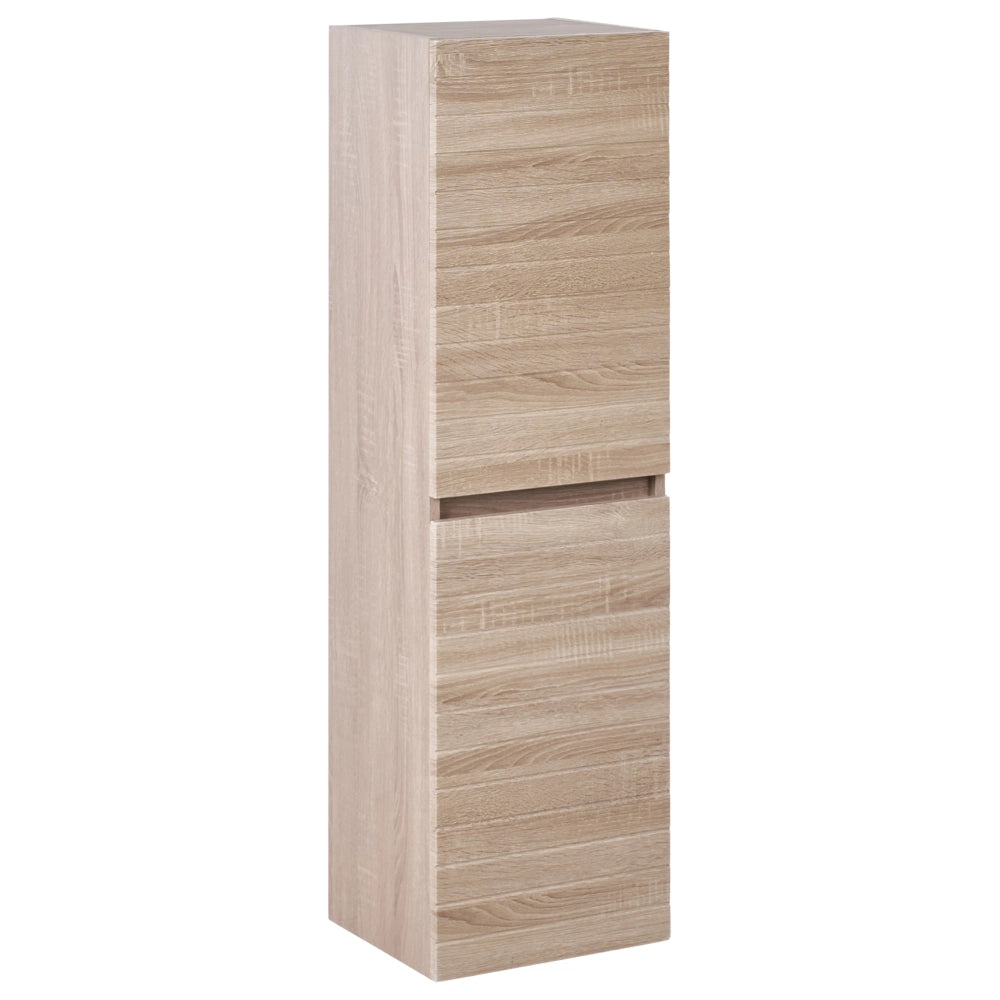 Armadio a muro MDF 2 ripiani Bagno portaoggetti Scandinavo Marrone chiaro