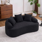 DIVANO 2 Posti in Chenille Nero