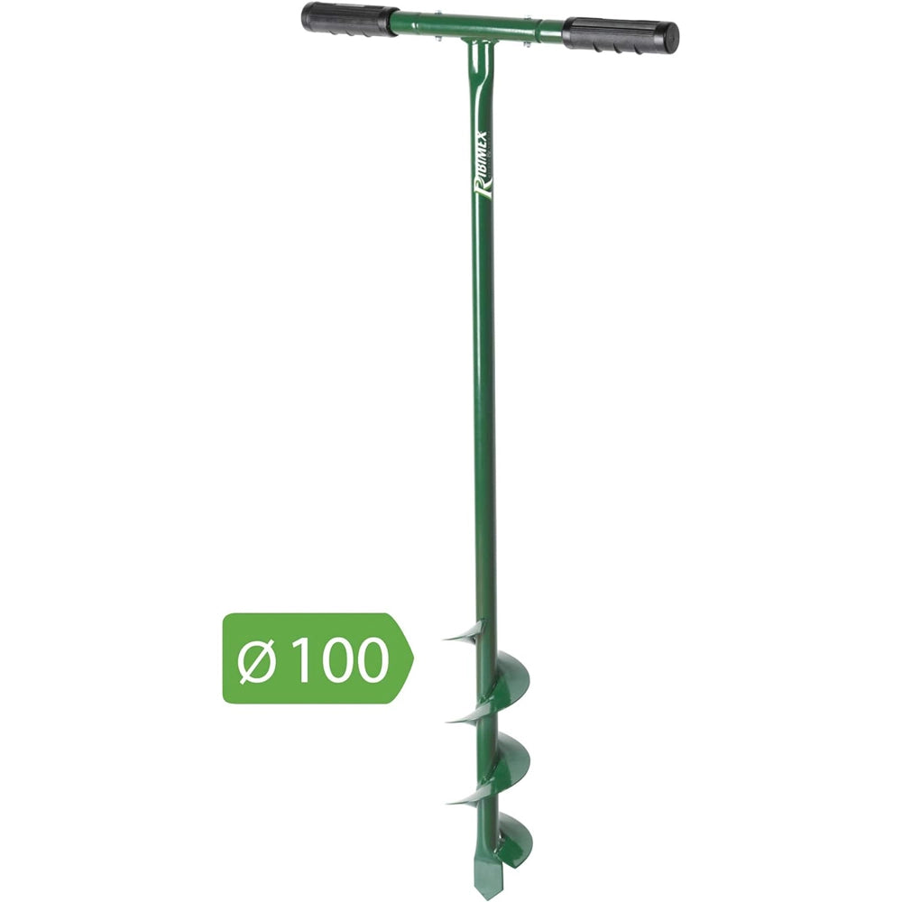 TRIVELLA A MANO MANUALE PER BUCHI FORI TERRENO CAVABUCHE Ø10cm H.100cm RIBIMEX