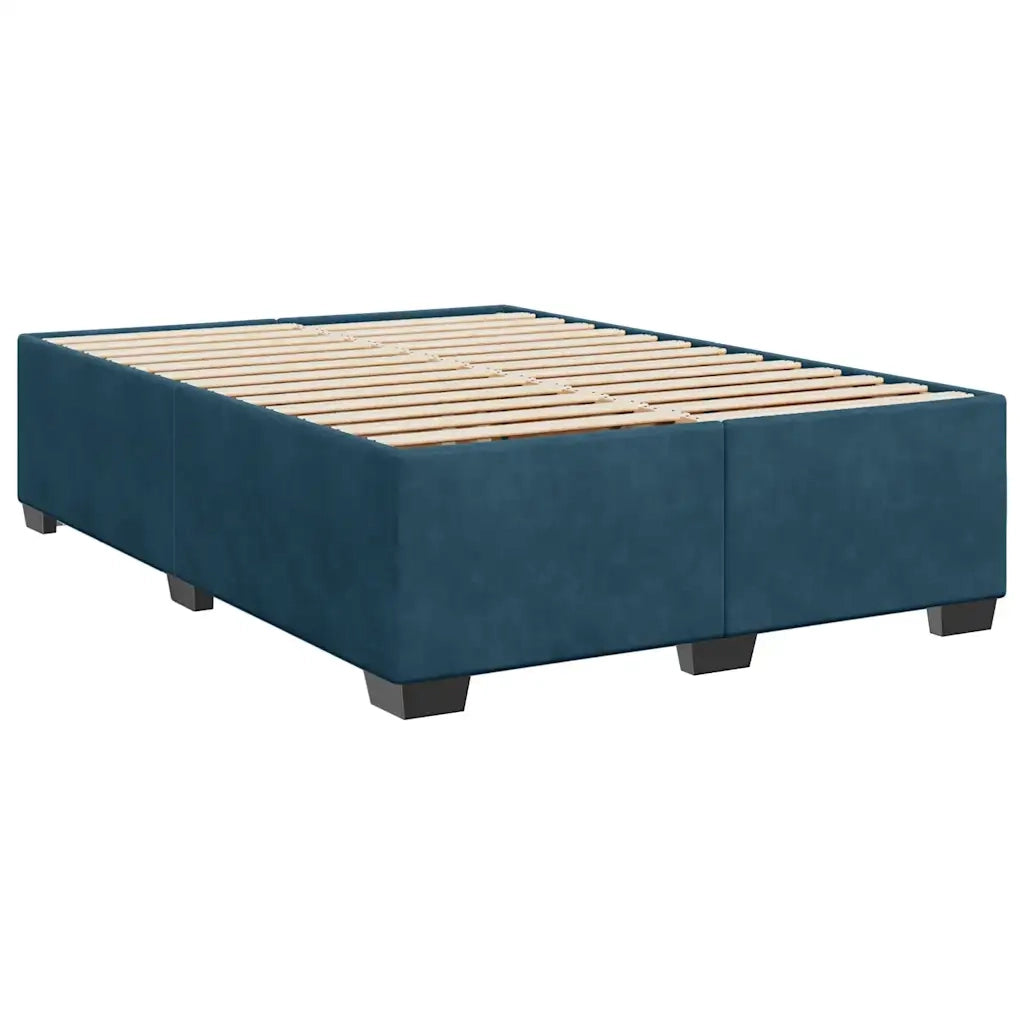 Giroletto a Molle con Materasso Blu 140x200 cm in Velluto 3293234