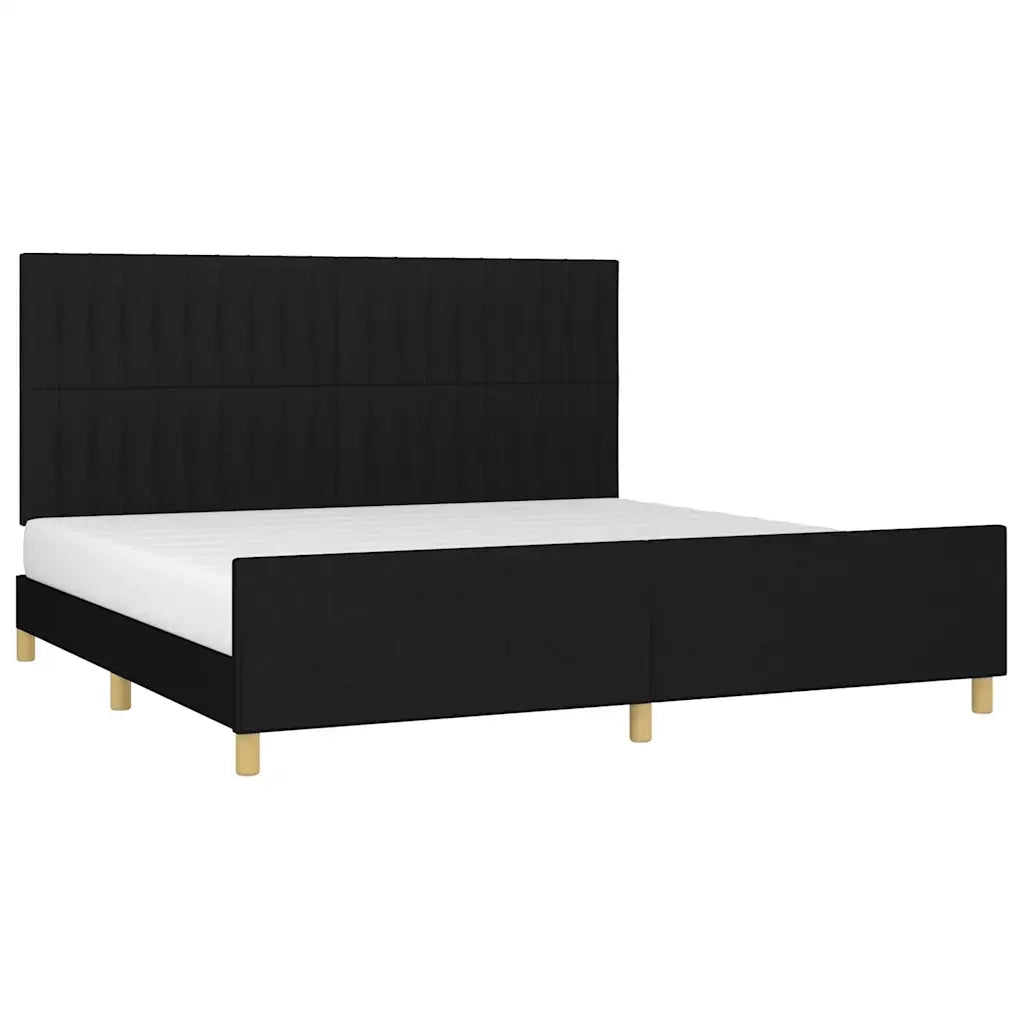 Letto matrimoniale | Letto per adulti | Giroletto senza Materasso Nero 200x200 cm in Tessuto
