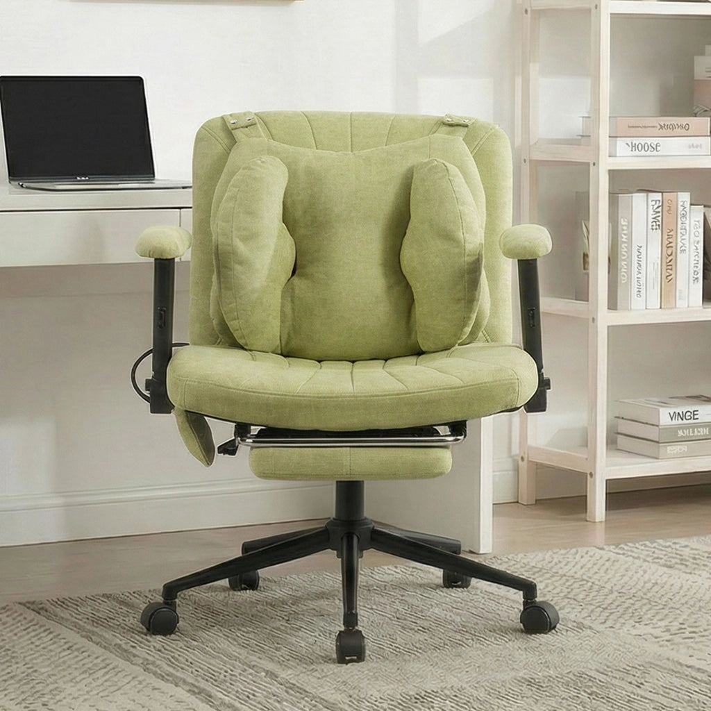 Sedia da ufficio con poggiapiedi, braccioli e rotelle ¨C Xylo ¨C Verde, 150kg