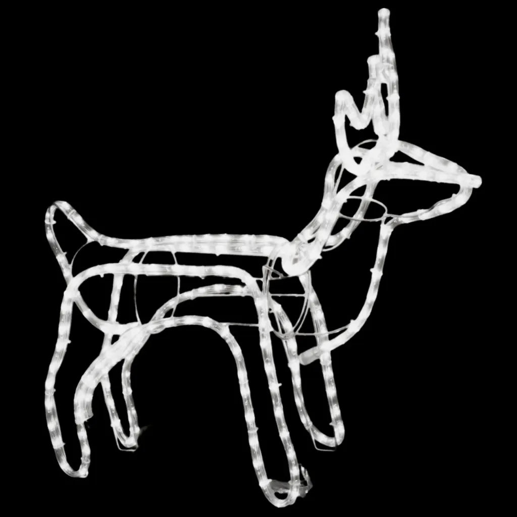 Set Figure Renne Natalizie 3 pz Bianco Freddo 3154334