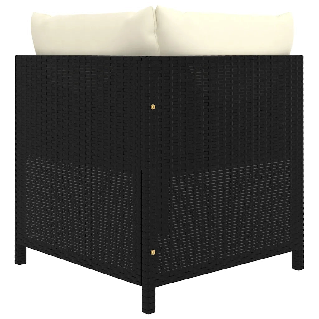 Set Divani da Giardino 8 pz con Cuscini in Polyrattan Nero 3059796