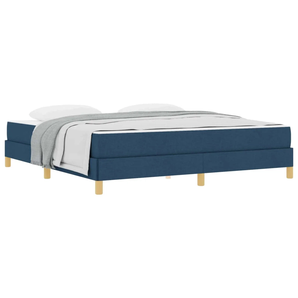 Letto a molle con materasso Blu 180 x 200 cm Tessuto