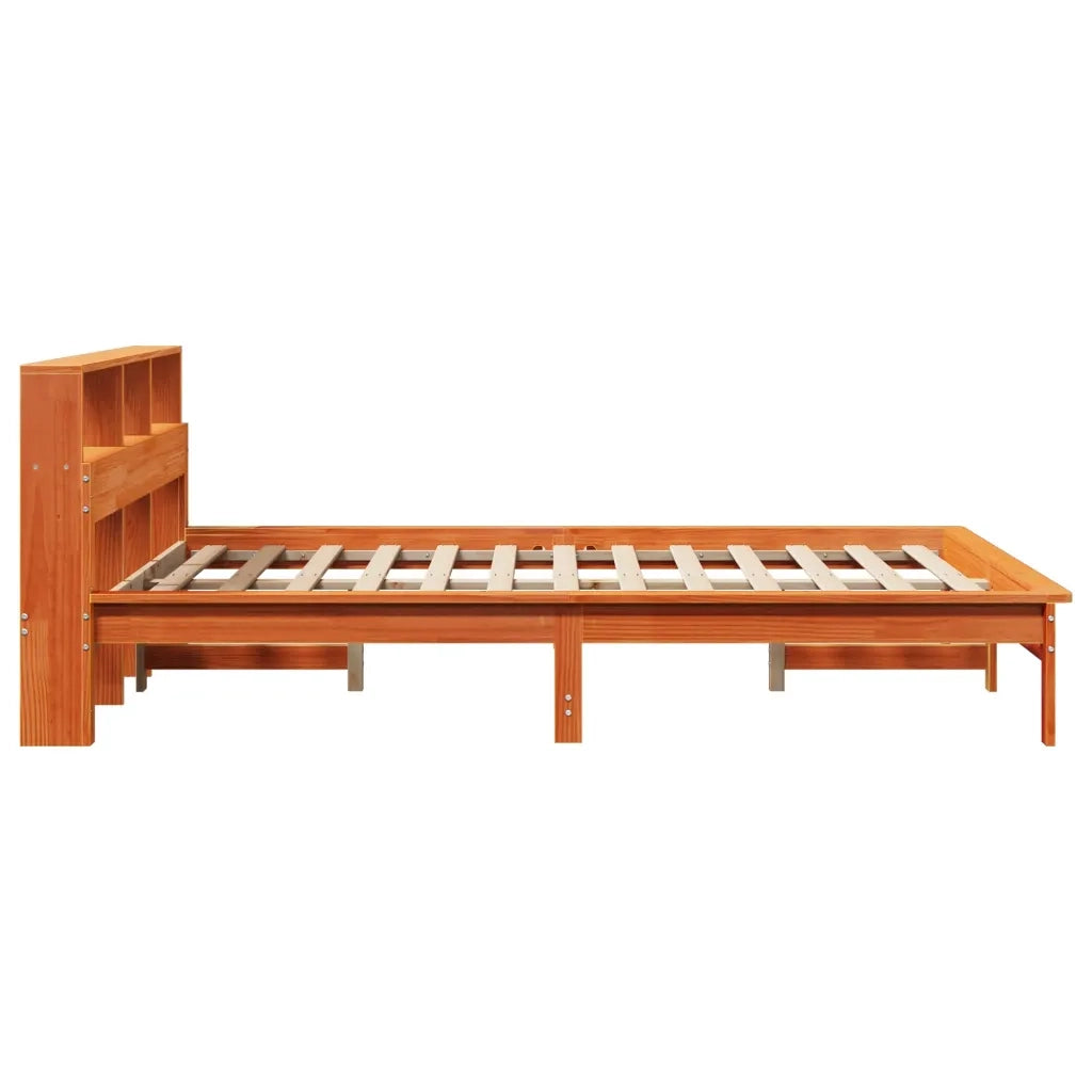 Letto senza Materasso-Struttura Letto Marrone Cera 135x190 cm in Legno di Pino 282641
