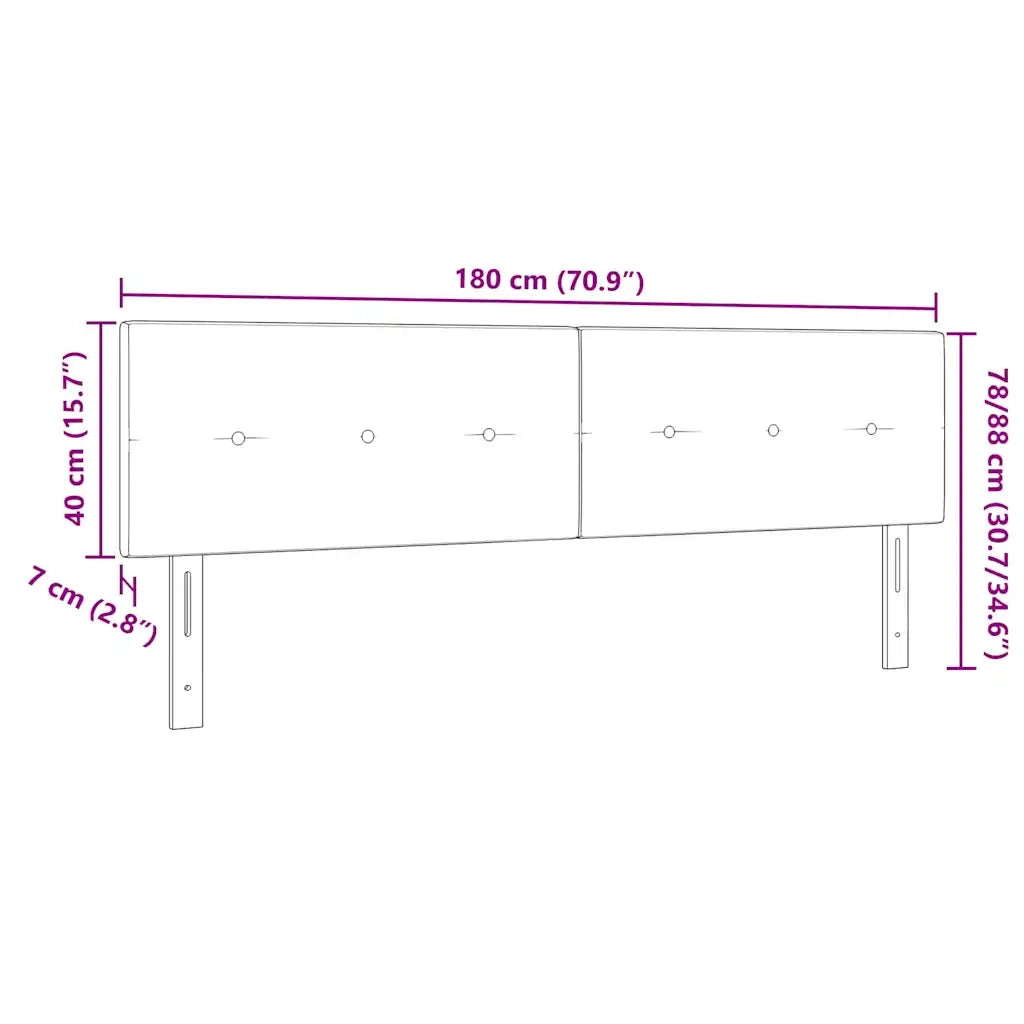 Testiera | Testata LED con strisce LED Rosa 180 cm Velluto
