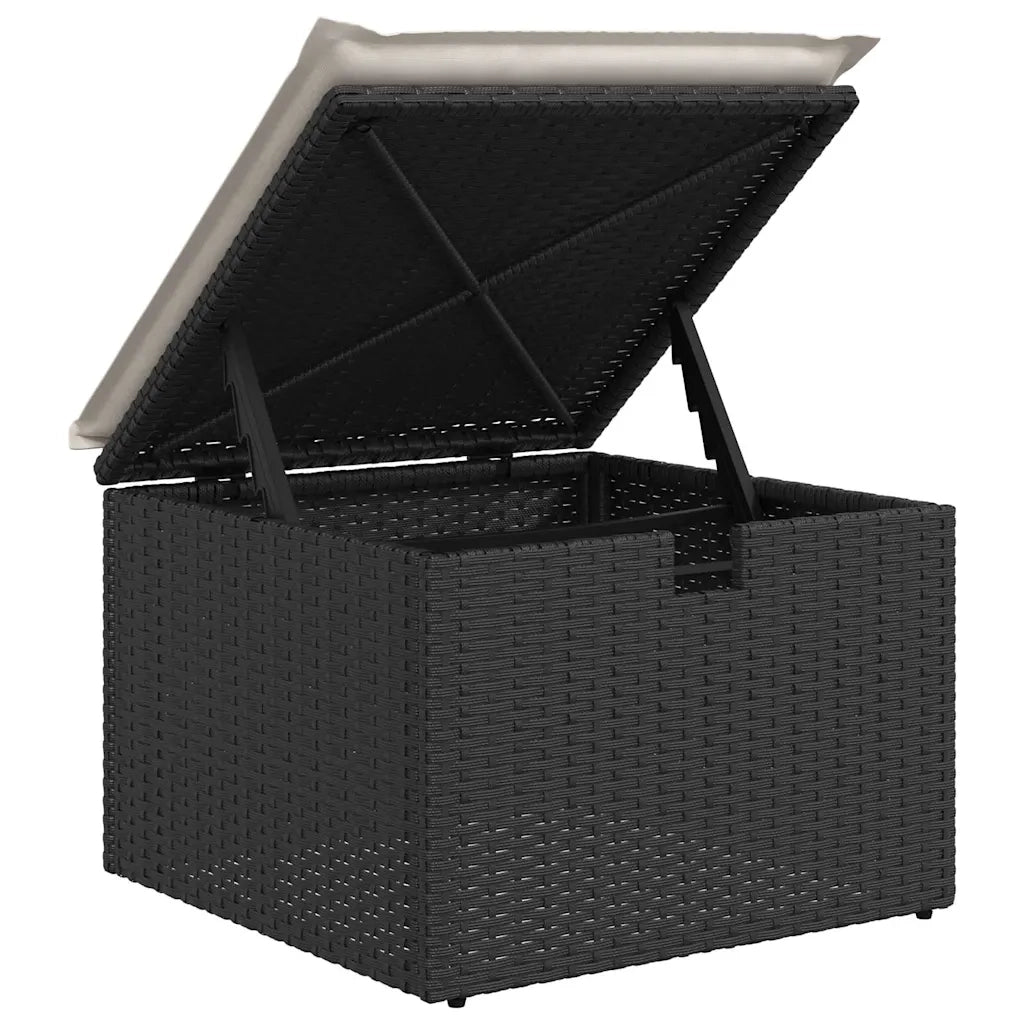 Set Divano da Giardino con cuscino 6 pcs Nero polyrattan 3359446