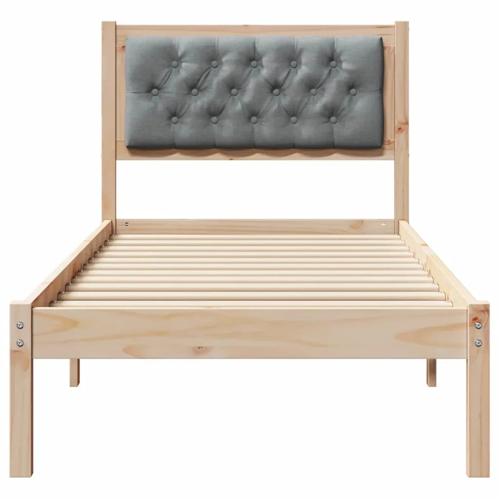 Letto singolo | Letto per adulti | Struttura del letto Grigio chiaro 75 x 190 cm Pino massello