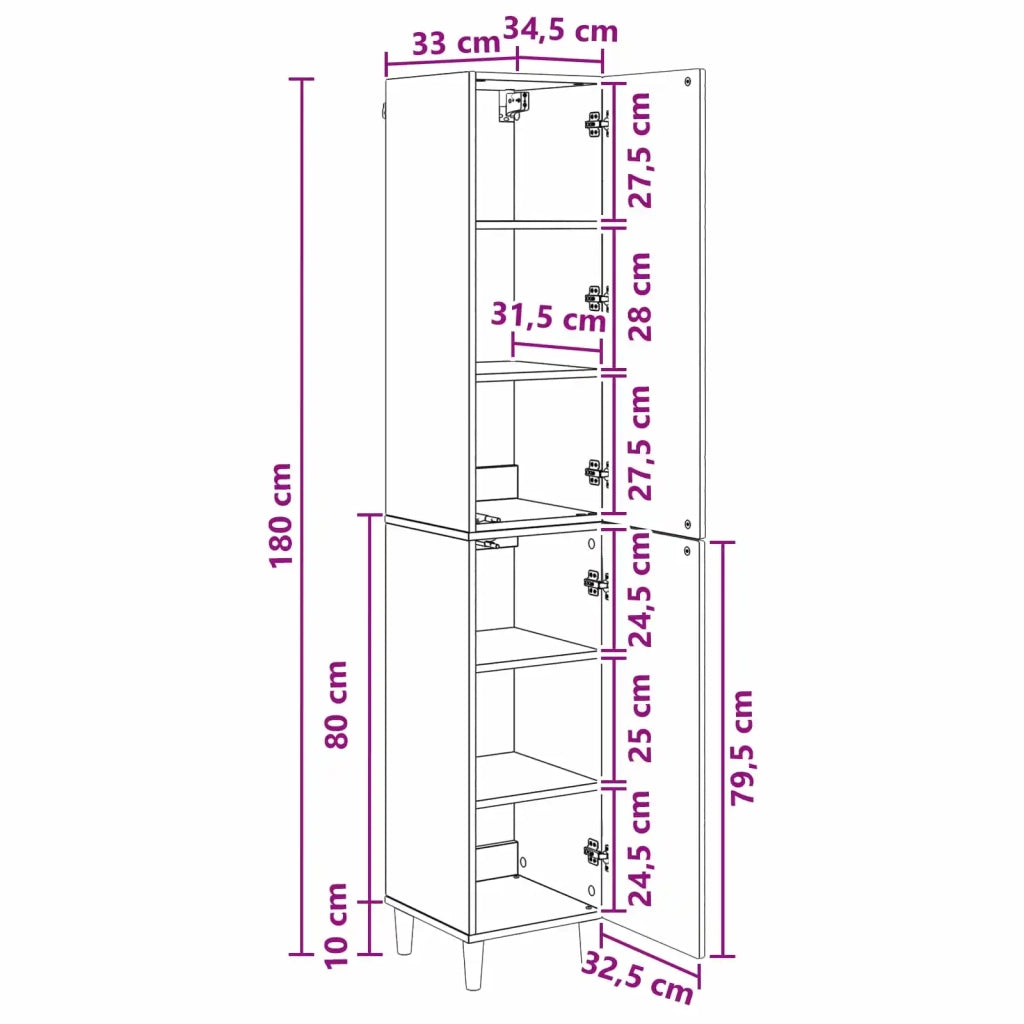 Set di armadi 2 pz Nero Legno ingegnerizzato 3416710