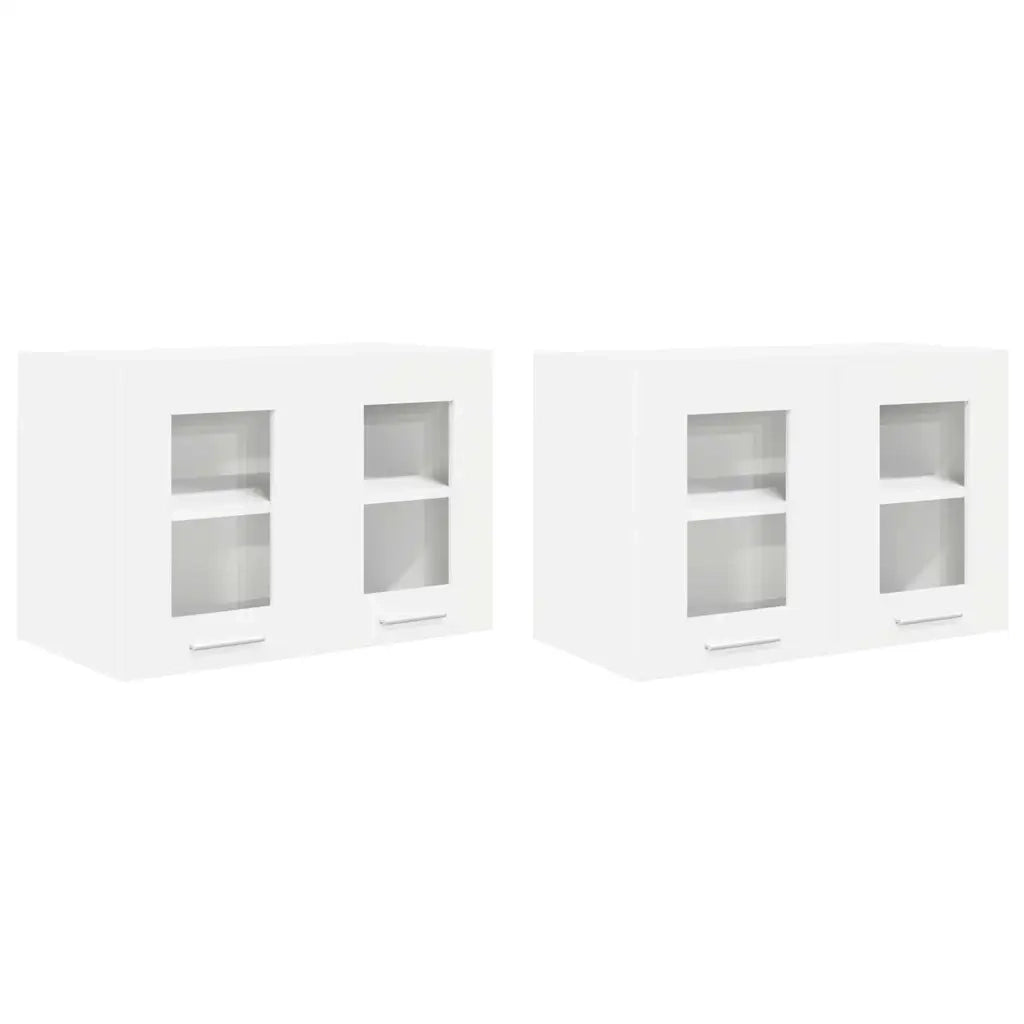 Armoire suspendue 2 pc Blanc Bois d'ingénierie