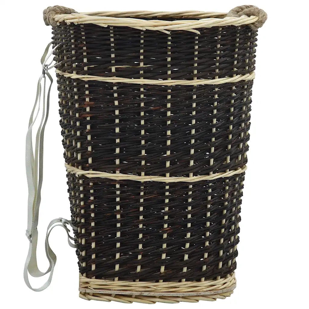 Cesta per Legna con Spallacci 50x44x58cm Salice Naturale 286974
