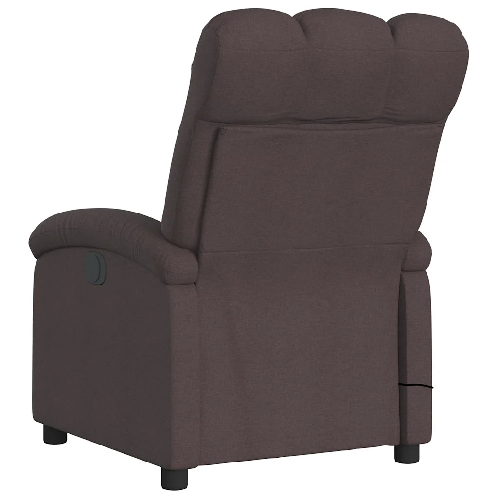 Fauteuil de massage inclinable Marron foncé Tissu