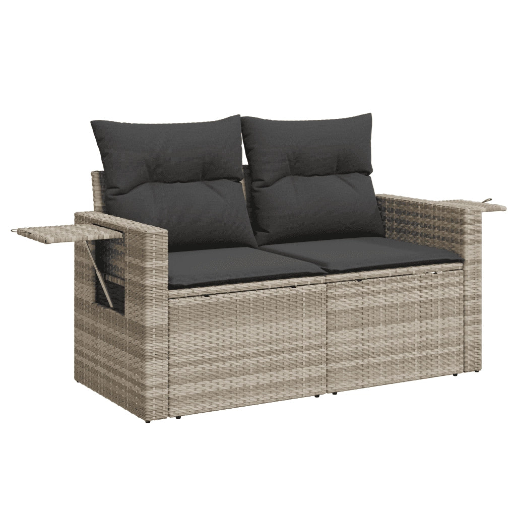 Set Divano da Giardino 5pz con Cuscini Grigio Chiaro Polyrattan 3252229
